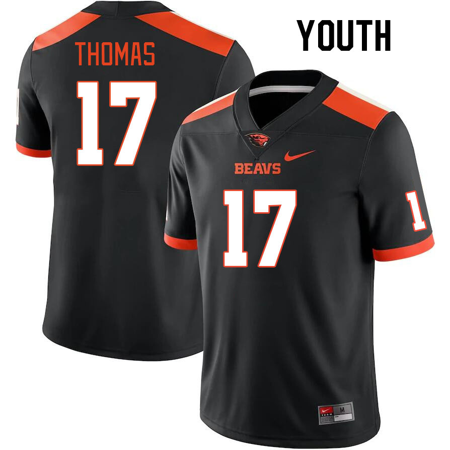 Youth #17 Skyler Thomas Oregon State Beavers College Football Jerseys Stitched-Black